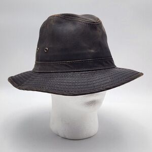 Dorfman Pacific Co Mens Outback‎ Hat One Size Fishing Faux Leather Indiana Jones